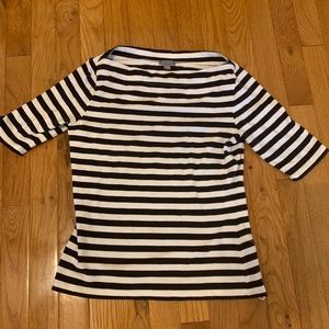 Ann Taylor Womens’ Black & White Stripes Top Small